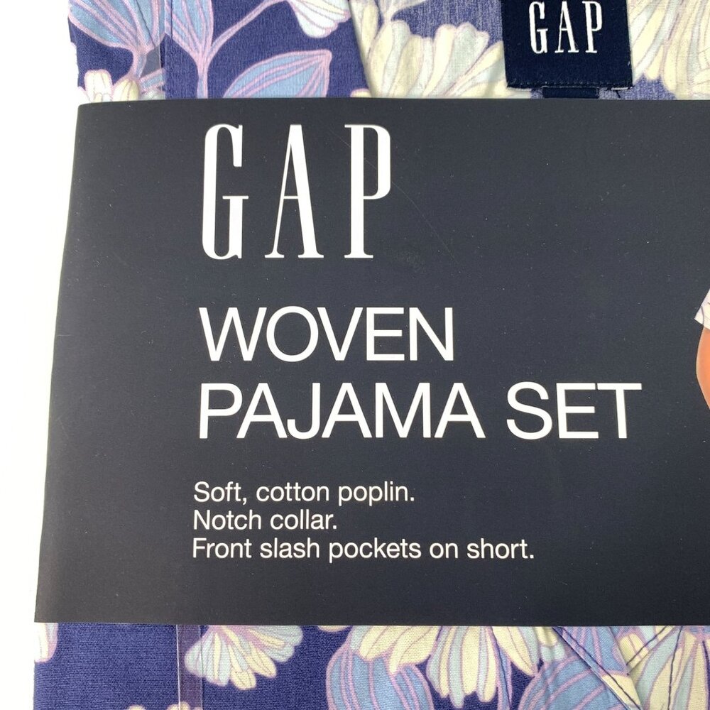 Gap Women's L PJ Set 2-Piece Floral Woven Top and Shorts Pajama Set Size L - Picture 4 of 8